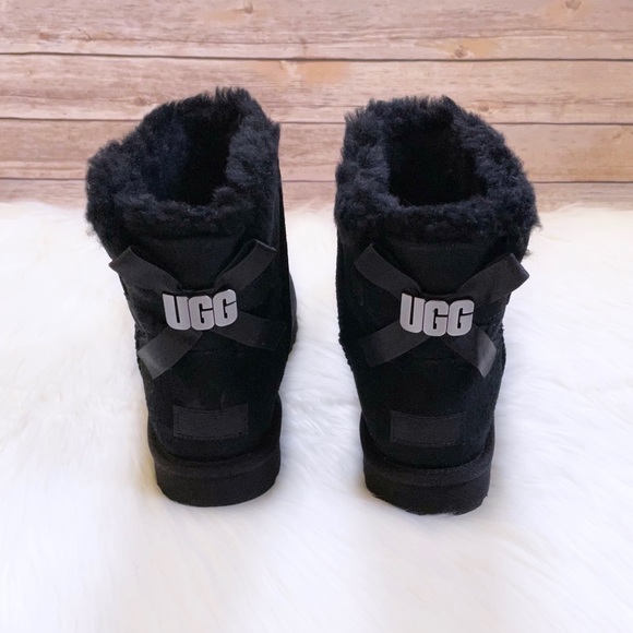 UGG Shoes - UGG Mini Bailey UGG Metal Graphic Black Boots